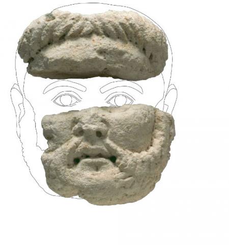 Portrait d'homme barbu en calcaire Portrait d'homme barbu en calcaire