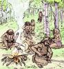 Néandertaliens autour d'un foyer