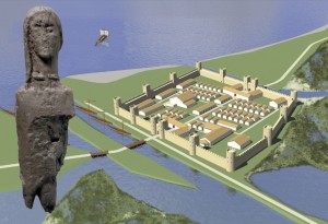 Statue celtique et Castrum romain